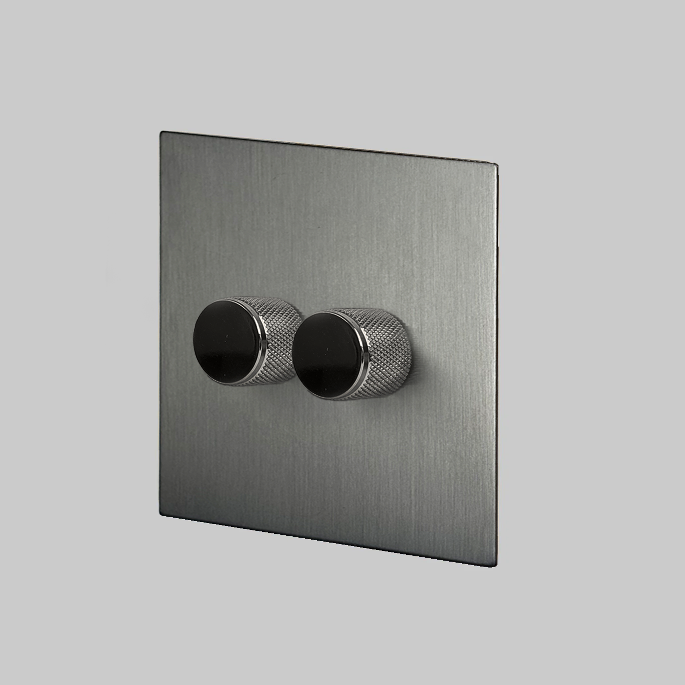 2-Gang Black Forge Dimmer Switch — Screwless