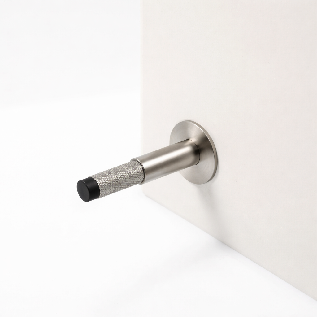 Diamond-cut Solid Brass Cross Knurled Door Stop