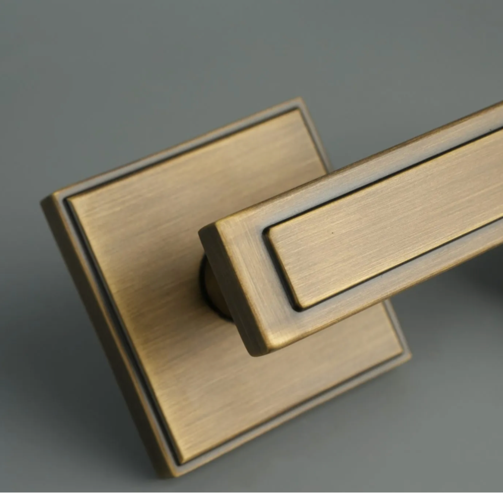 Smoked Bronze Solid Brass Draventh Door Handle (PAIR)