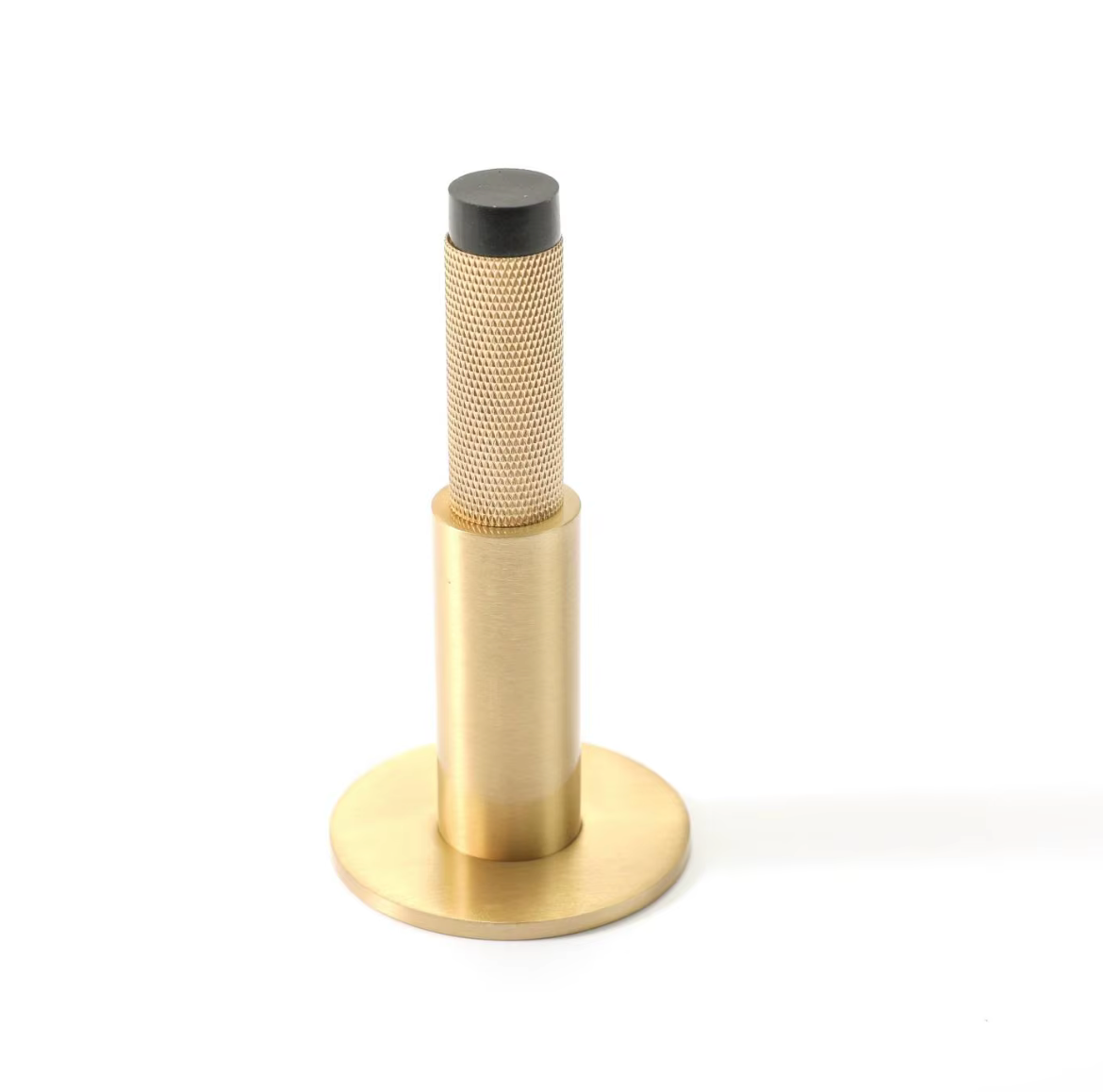 Diamond-cut Brass Cross Knurled Door Stop