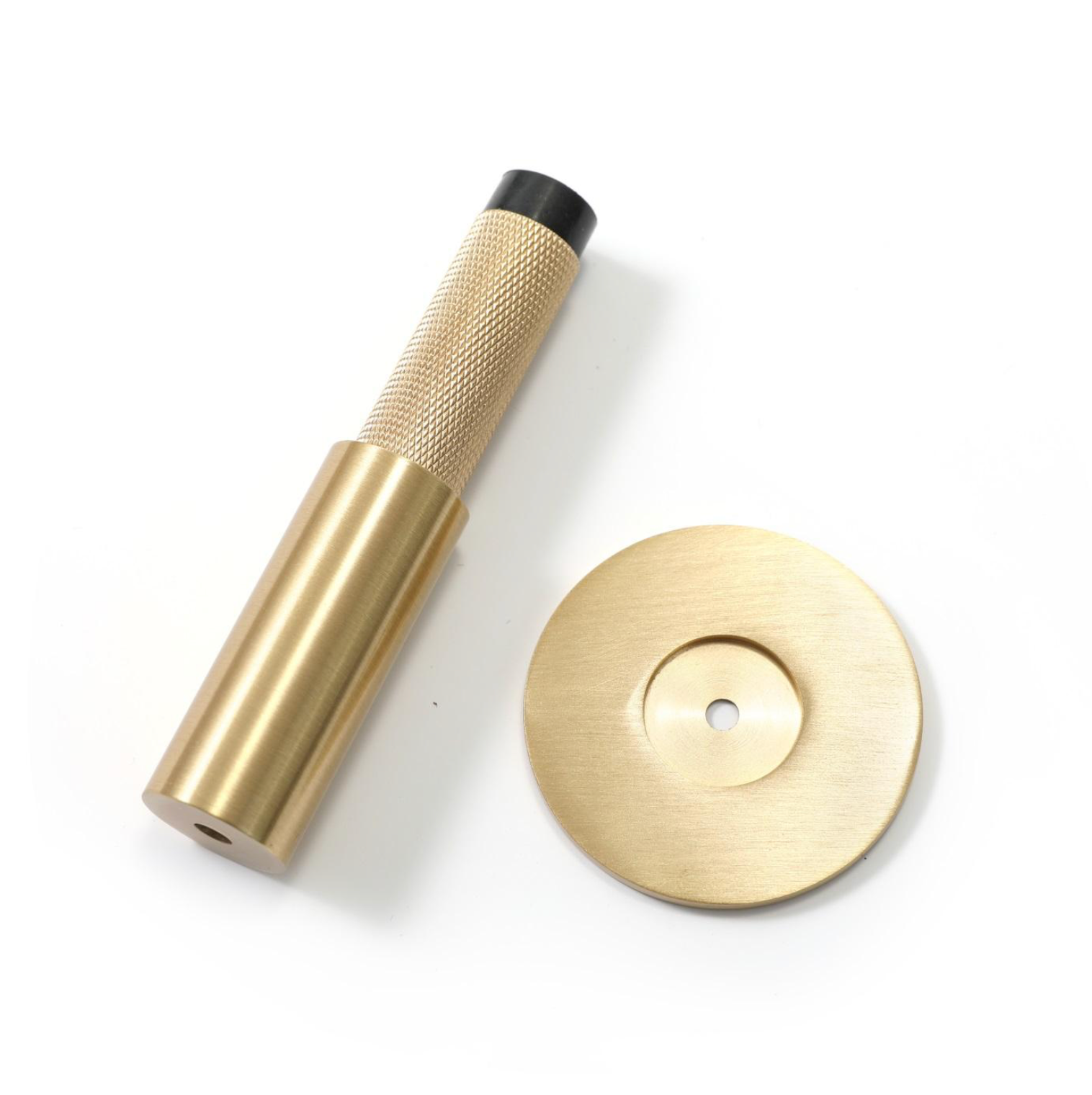 Diamond-cut Brass Cross Knurled Door Stop