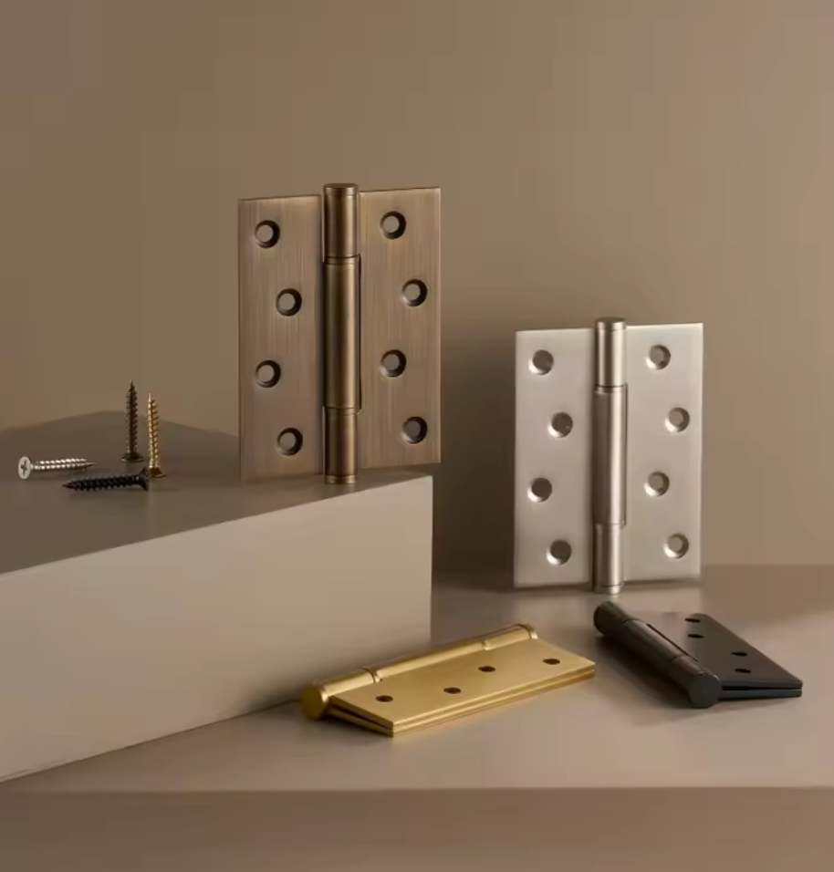 Vellum Solid Brass 4 Inch Smooth Interior Door Hinge Brushed Nickel