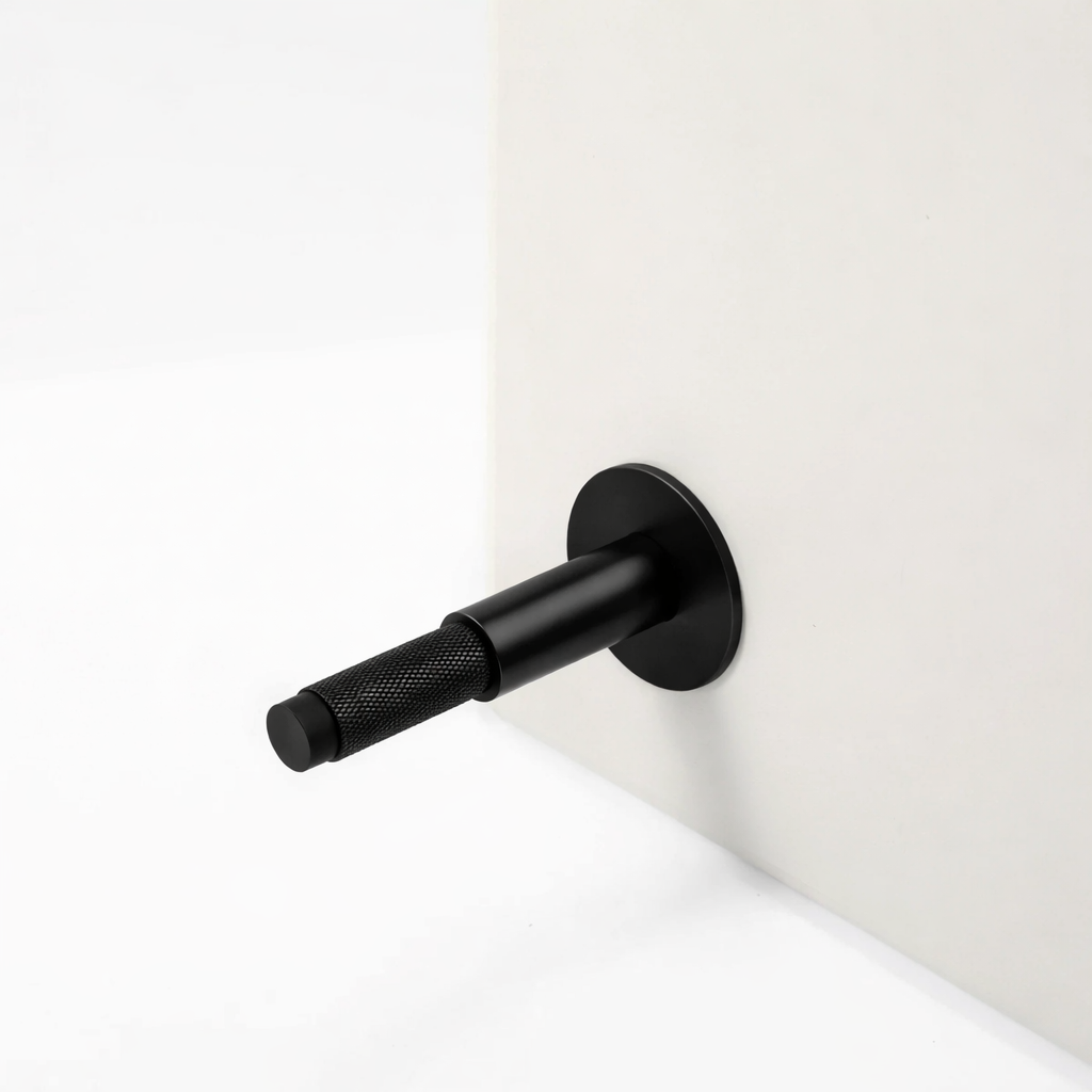 Diamond-cut Solid Brass Cross Knurled Door Stop