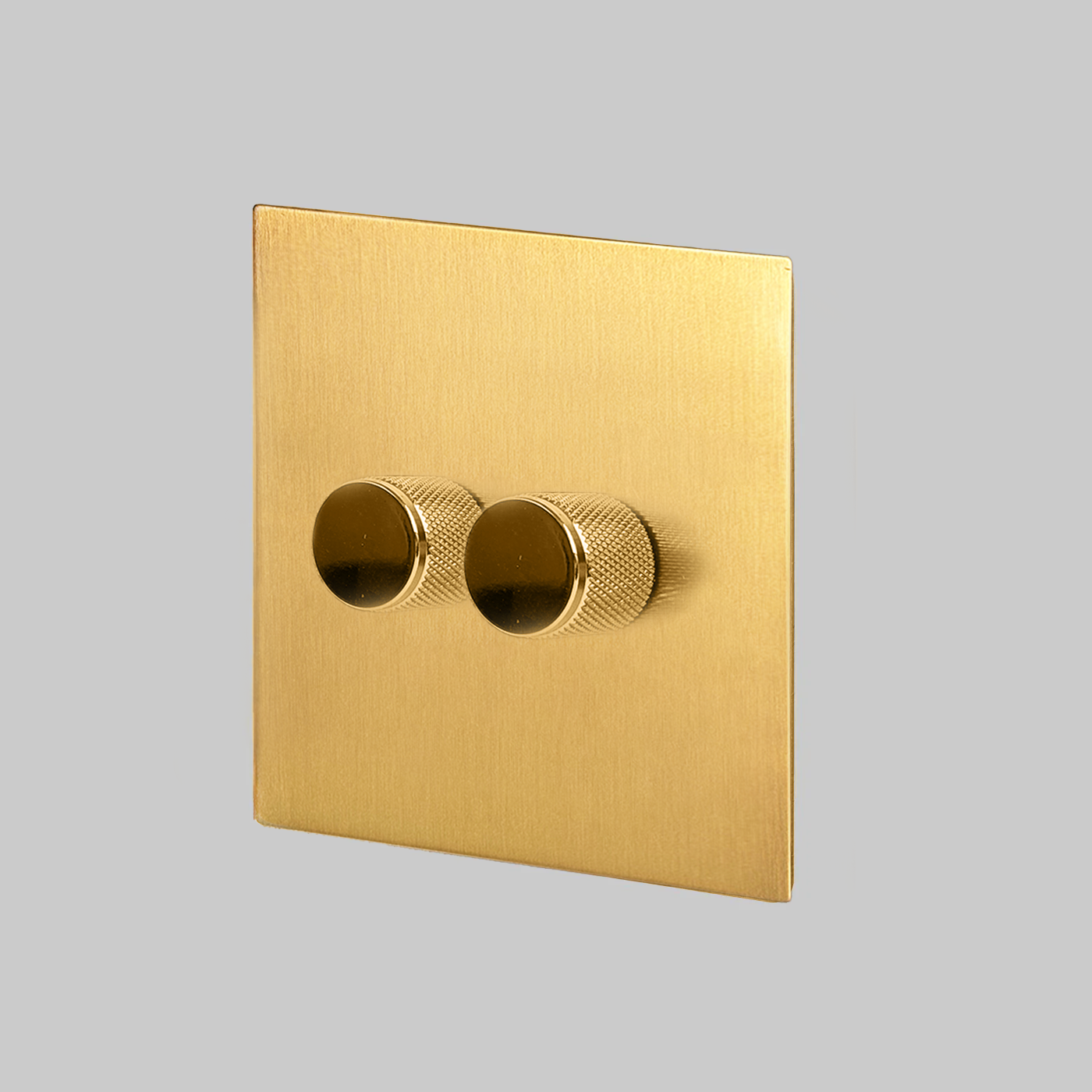 2-Gang Brass Dimmer Switch — Screwless