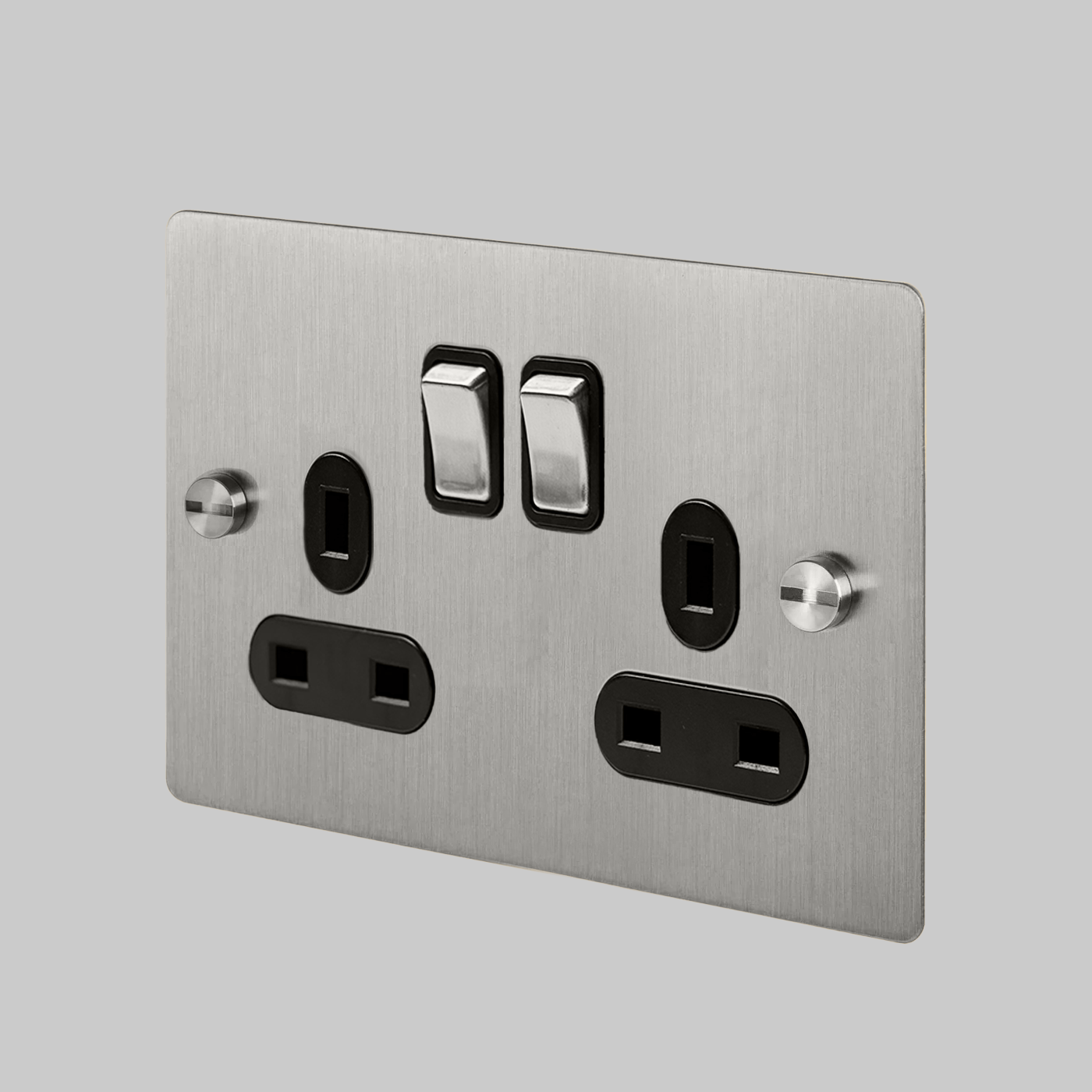 STEEL 2G UK PLUG SOCKET