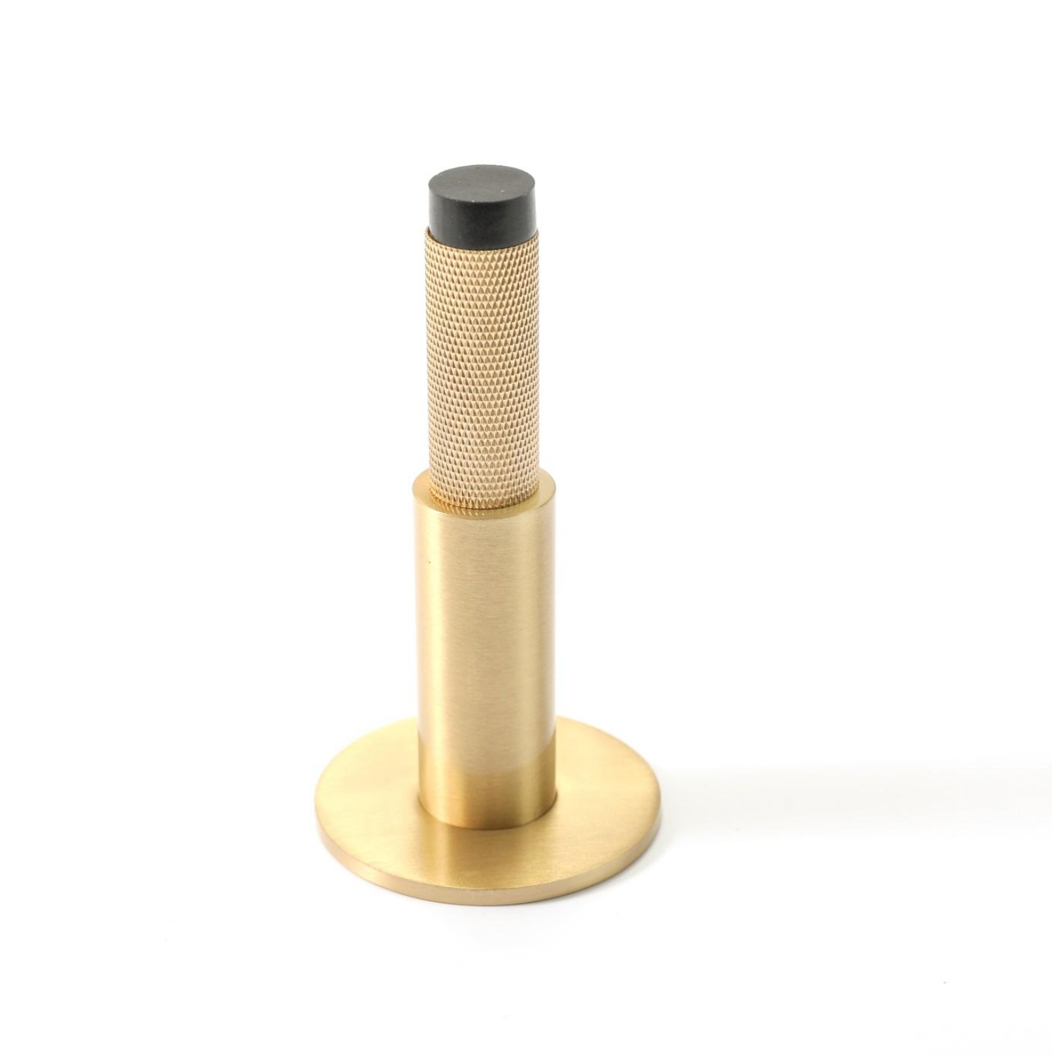 Diamond-cut Brass Cross Knurled Door Stop