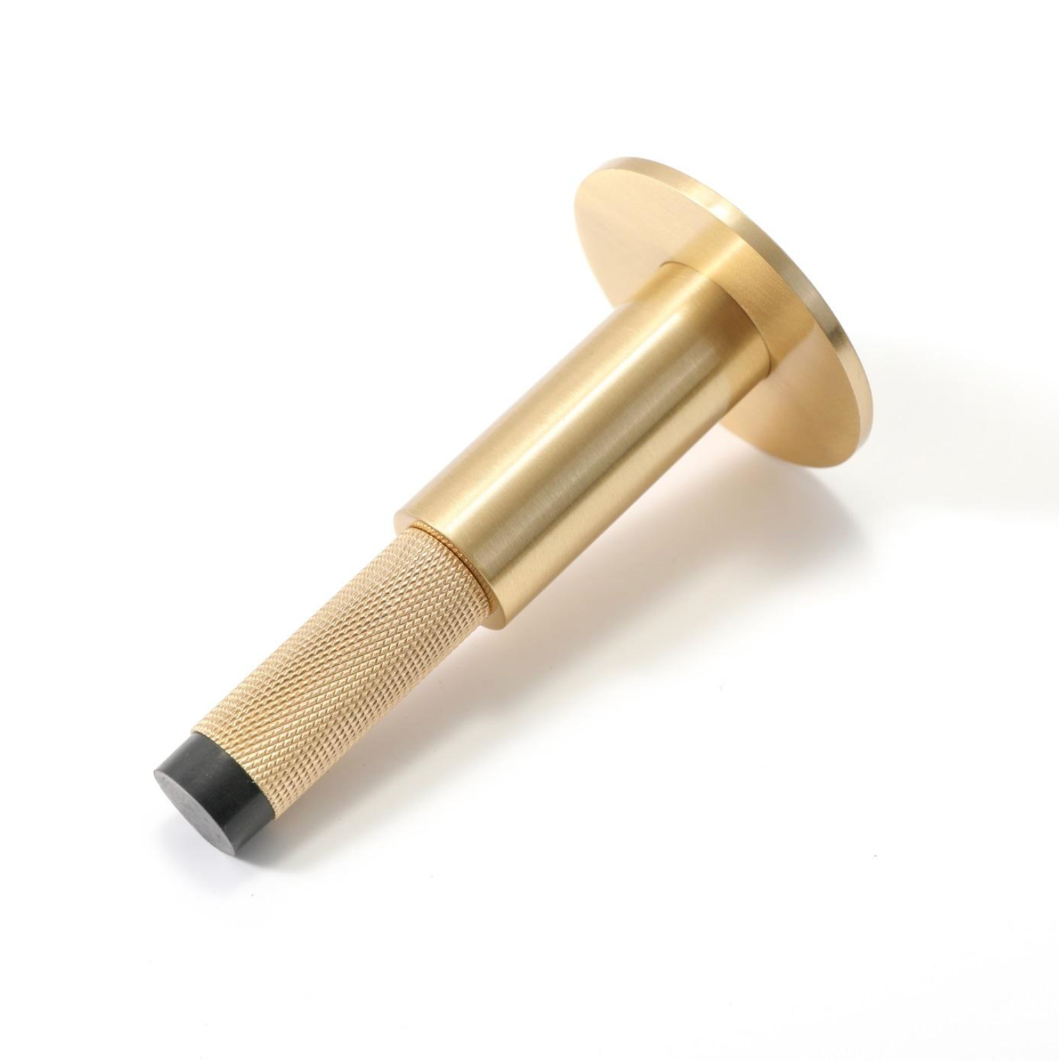 Diamond-cut Brass Cross Knurled Door Stop