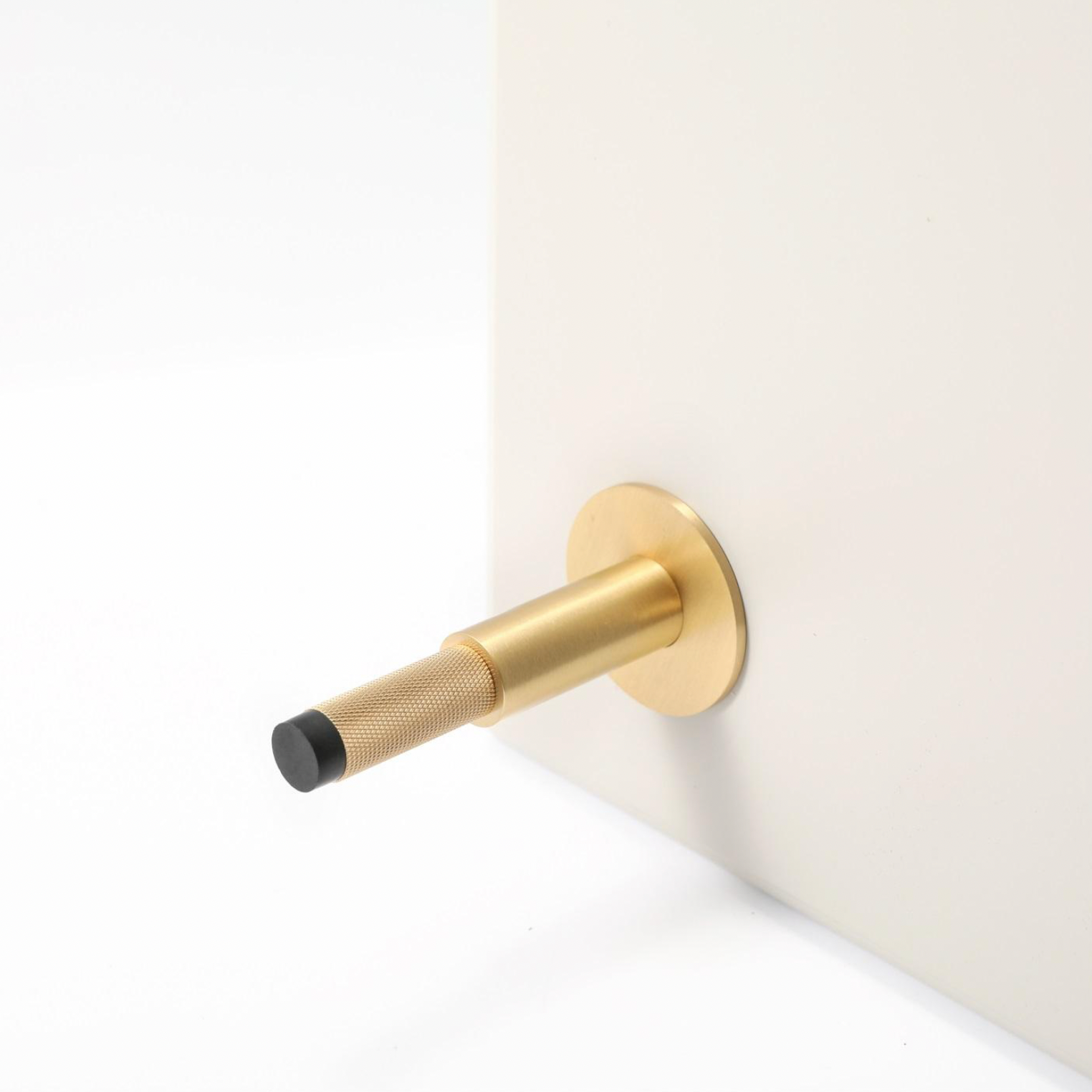Diamond-cut Brass Cross Knurled Door Stop