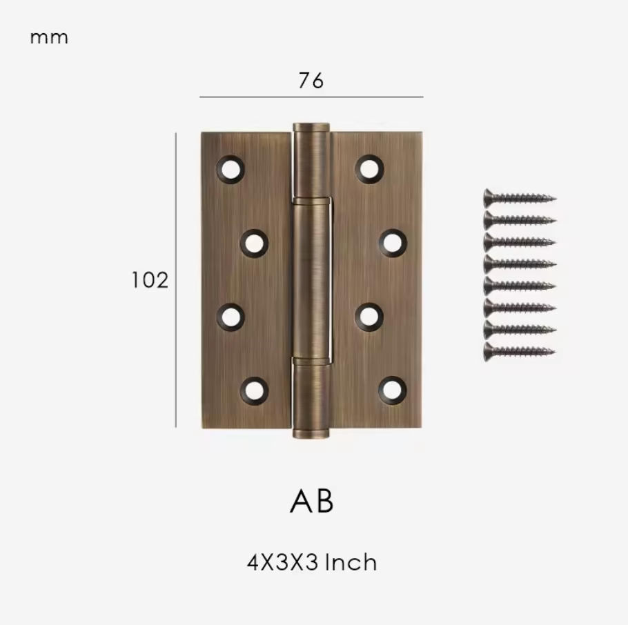 Vellum Solid Brass 4 Inch Smooth Interior Door Hinge Smoked Bronze