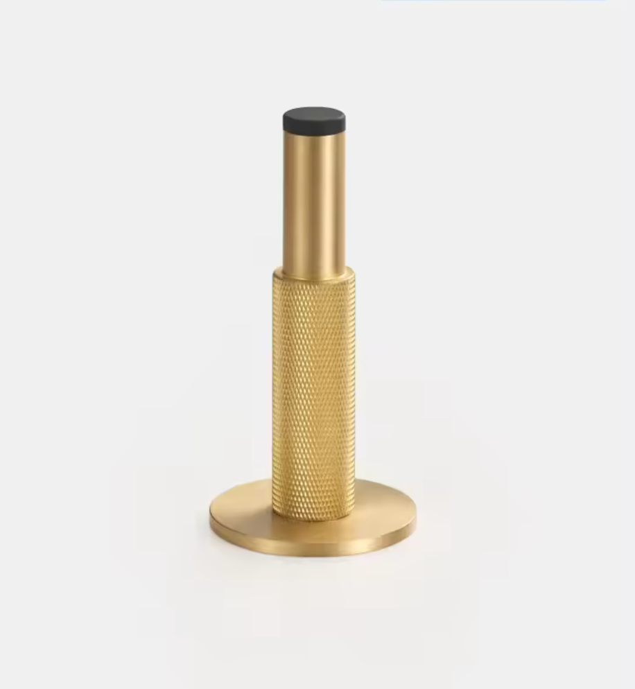 Diamond-cut Solid Brass Cross Knurled Door Stop